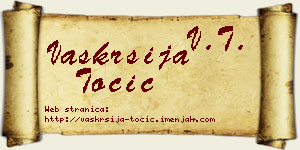 Vaskrsija Točić vizit kartica
